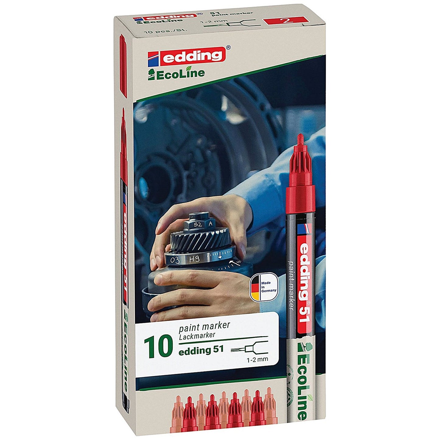 Edding E-51 Water-Based Paint Marker Fine Red (Pack of 10)