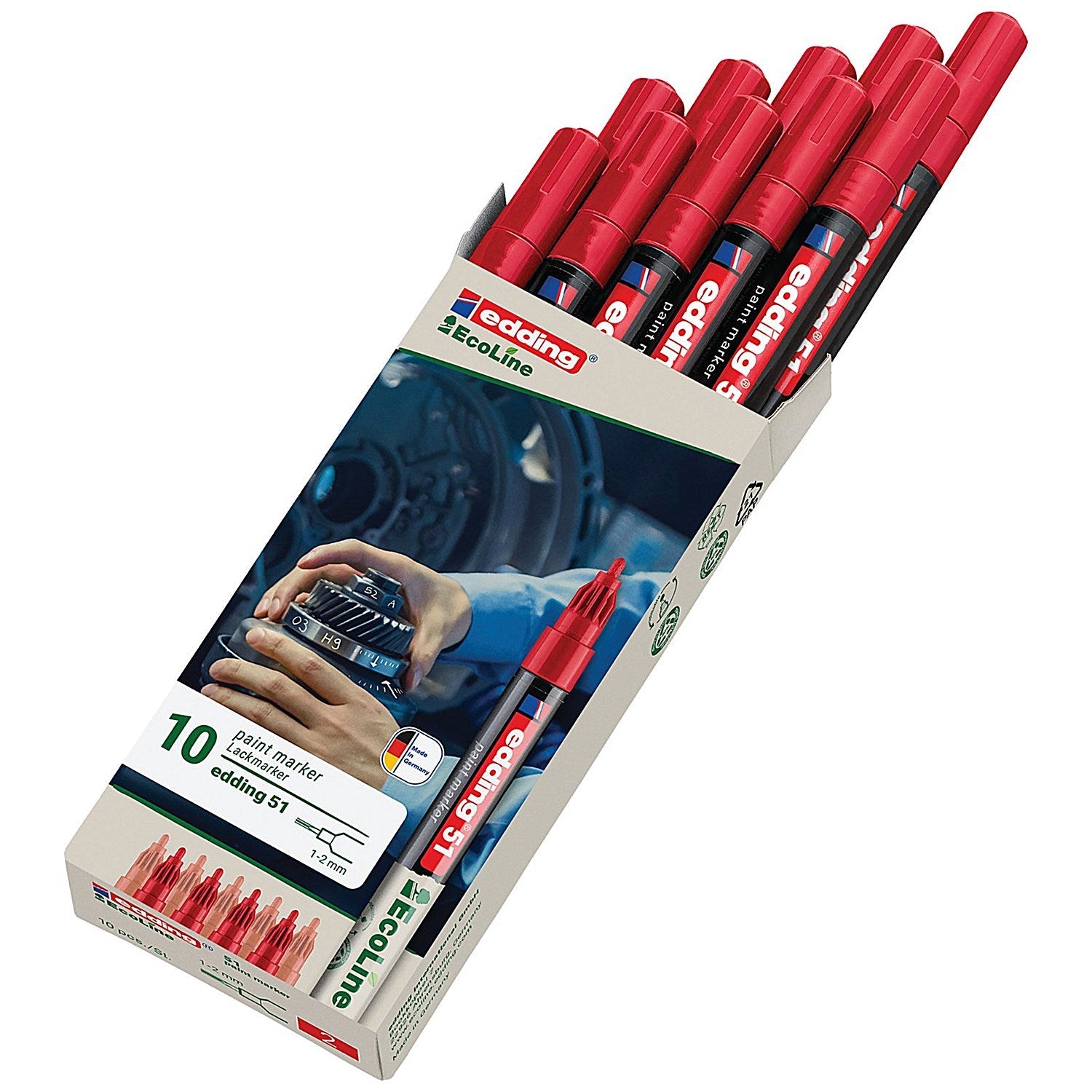 Edding E-51 Water-Based Paint Marker Fine Red (Pack of 10) Easy2Order : ED07255