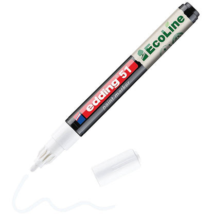 Edding E-51 Water-Based Paint Marker Fine White (Pack of 10)