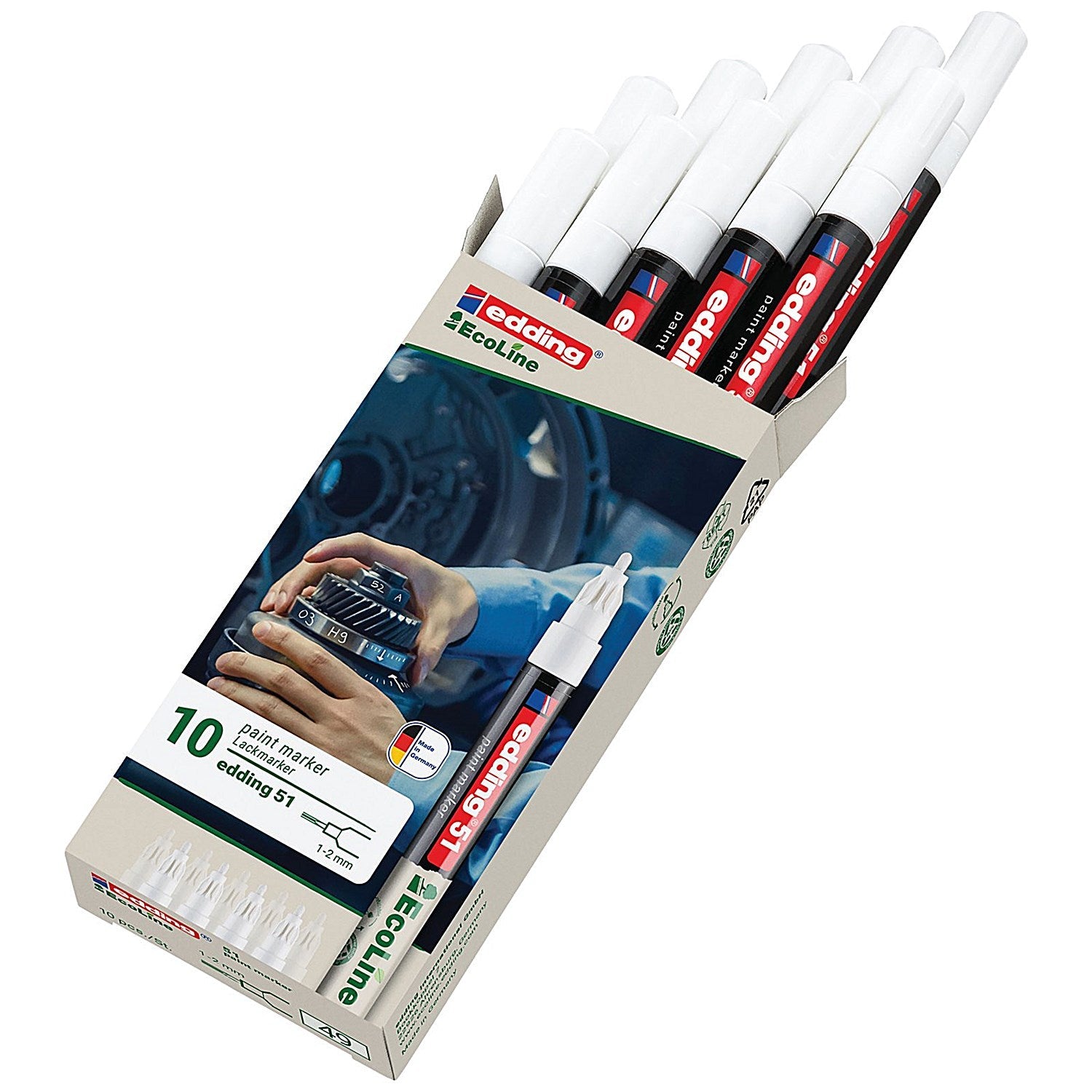 Edding E-51 Water-Based Paint Marker Fine White (Pack of 10) Easy2Order : ED07259