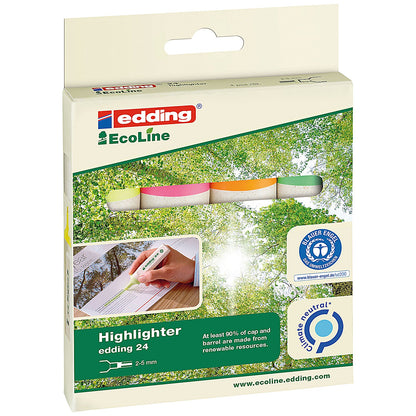 Edding 24 EcoLine Highlighter Assorted (Pack of 4)