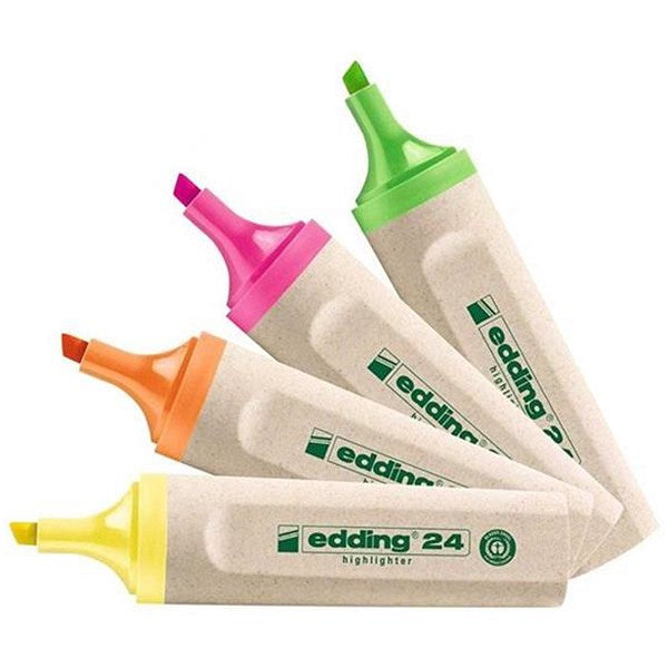 Edding 24 EcoLine Highlighter Assorted (Pack of 4)