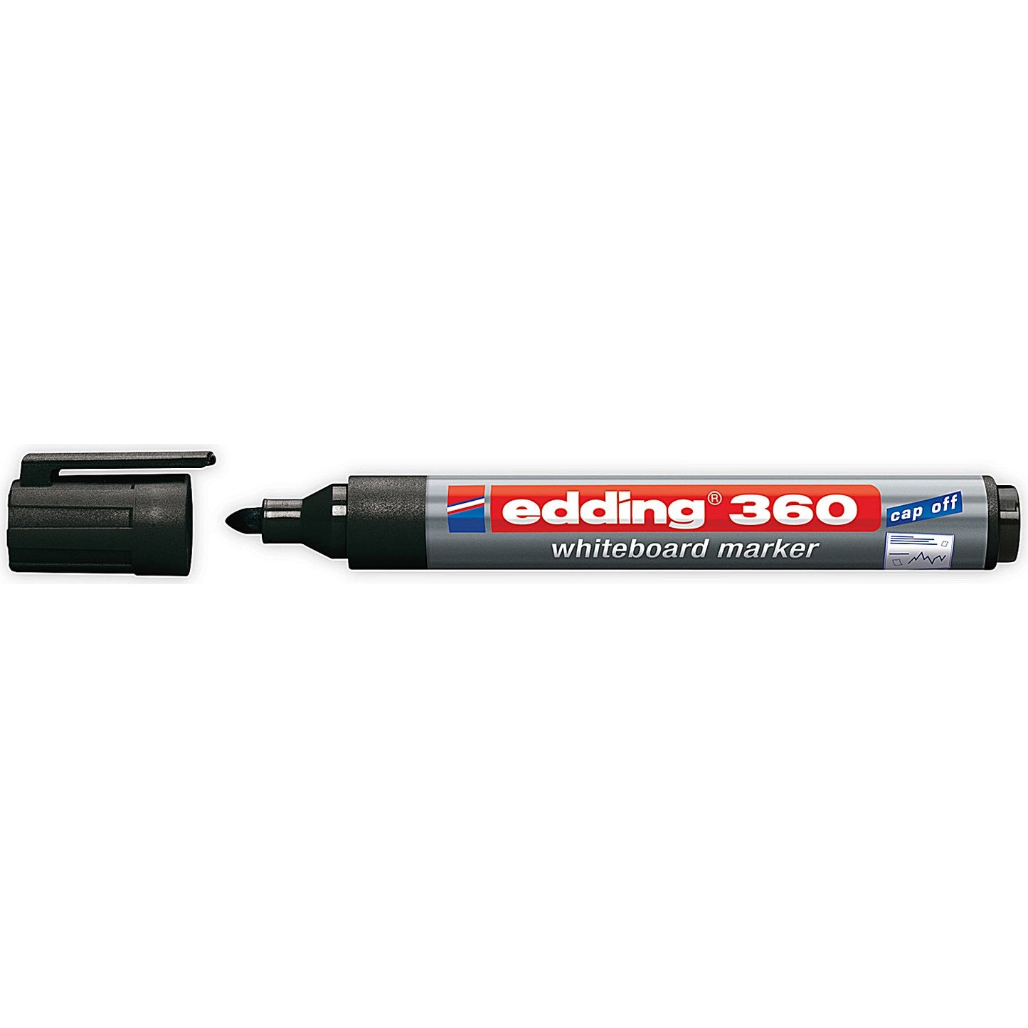 Edding 360 Drywipe Marker, Black, Pack of 10