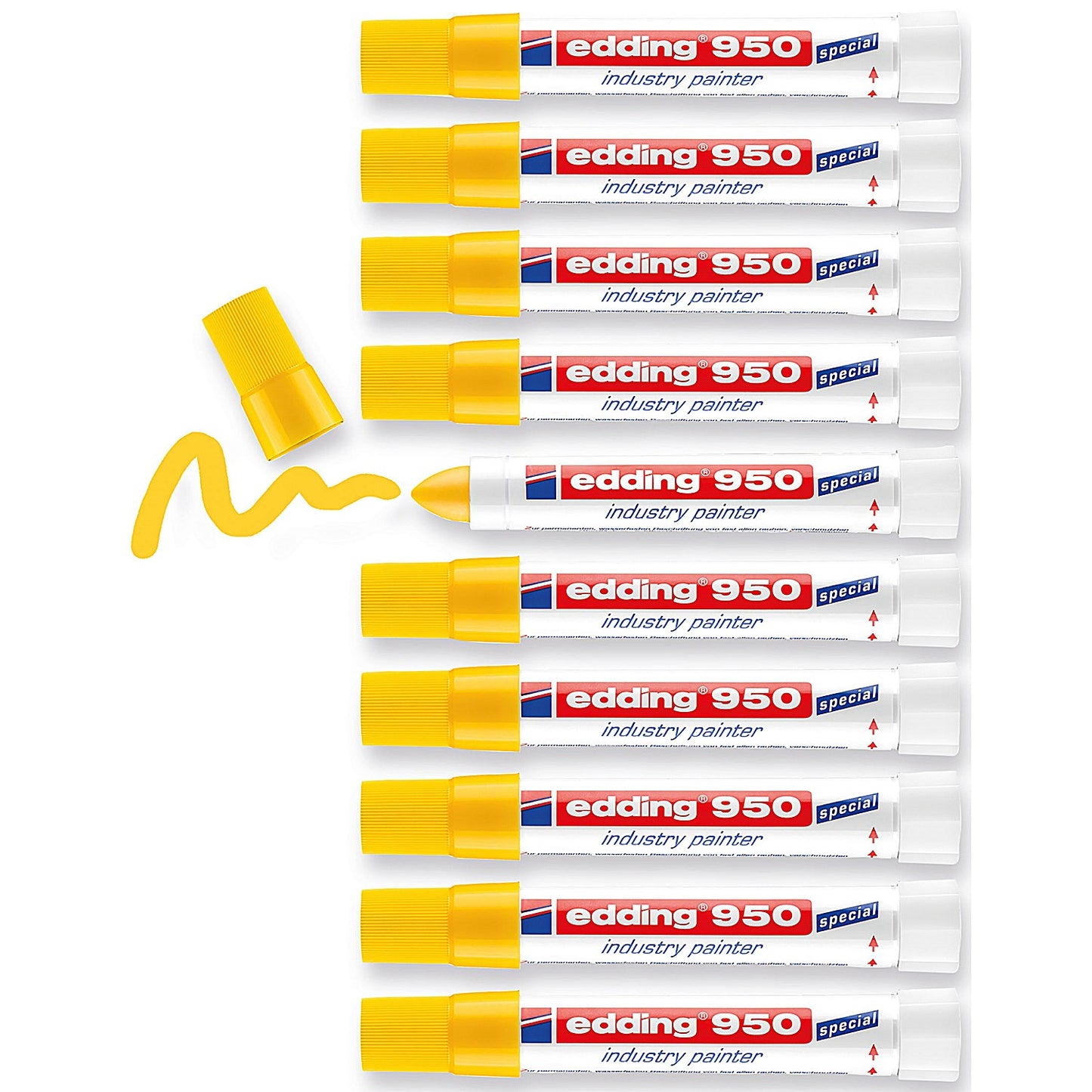 Edding 950 Industry Painter, Bullet Tip, Yellow, Pack of 10