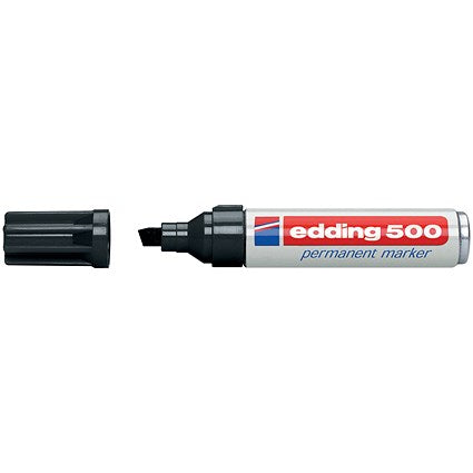 Edding 500 Permanent Marker, Chisel Tip, Black, Pack of 10