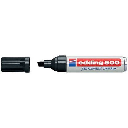 Edding 500 Permanent Marker, Chisel Tip, Black, Pack of 10