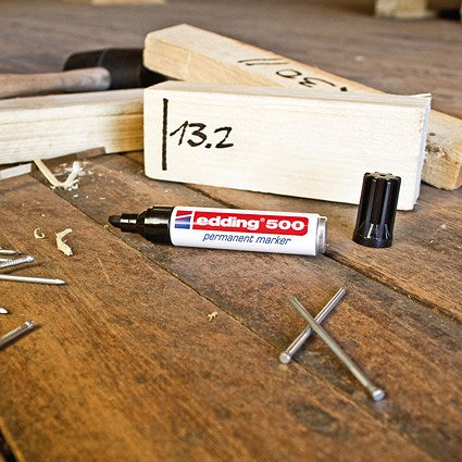 Edding 500 Permanent Marker, Chisel Tip, Black, Pack of 10