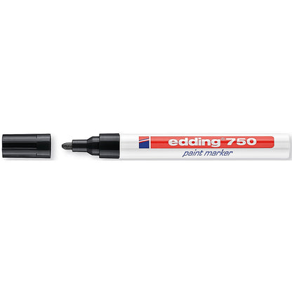 Edding 750 Paint Marker, Bullet Tip, Black, Pack of 10