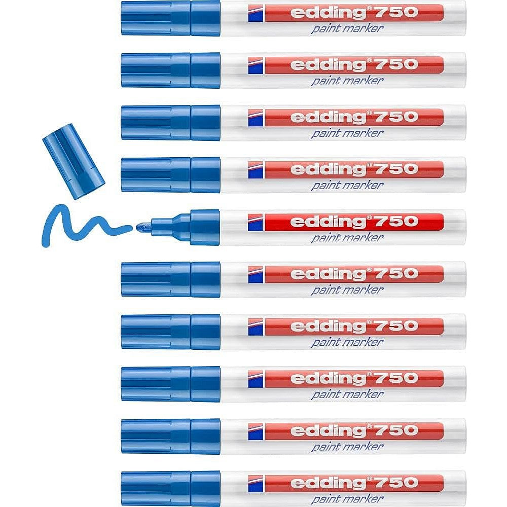 Edding 750 Paint Marker, Bullet Tip, Blue, Pack of 10