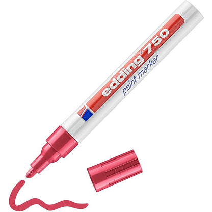 Edding 750 Paint Marker, Bullet Tip, Red, Pack of 10