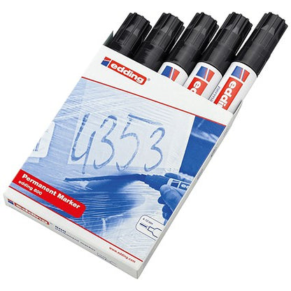 Edding 800 Permanent Marker, Chisel Tip, Black, Pack of 5