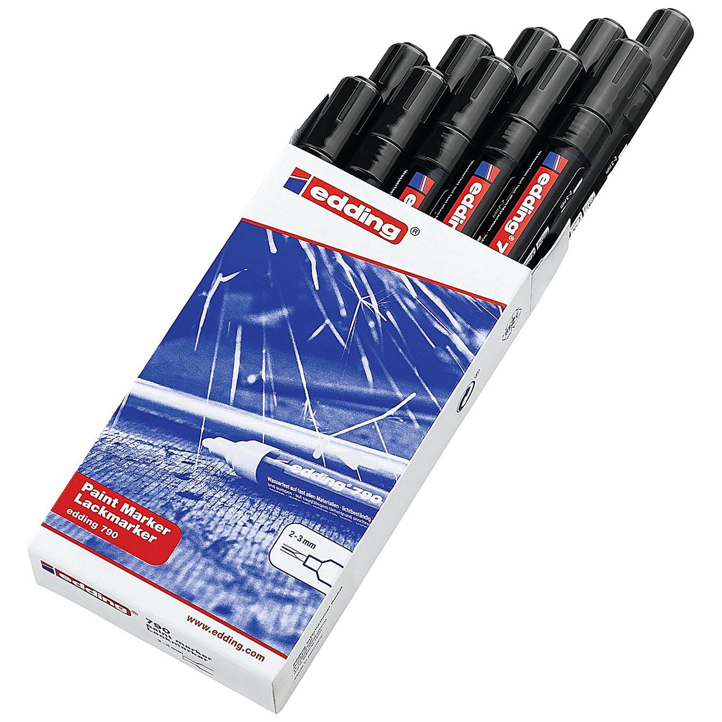 Edding 790 Paint Marker Folding Box, Black, Pack of 10