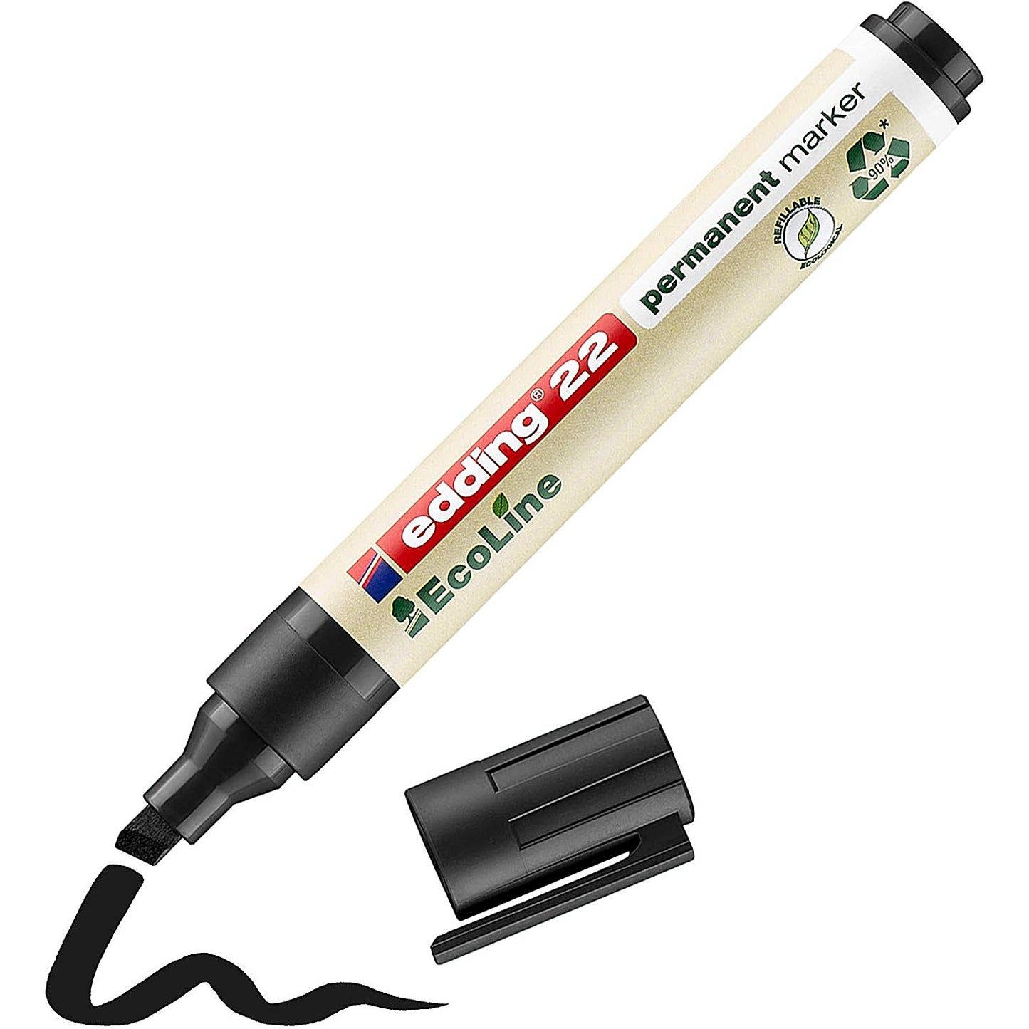 Edding 22 Ecoline Permanent Marker Black (Pack of 10)