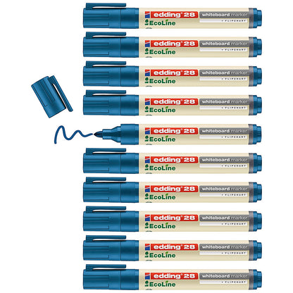 Edding 28 Ecoline Drywipe Markers, Blue, Pack of 10