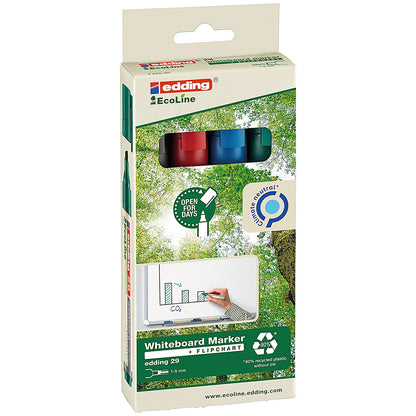 Edding 29 EcoLine Whiteboard Marker, Assorted, Pack of 4