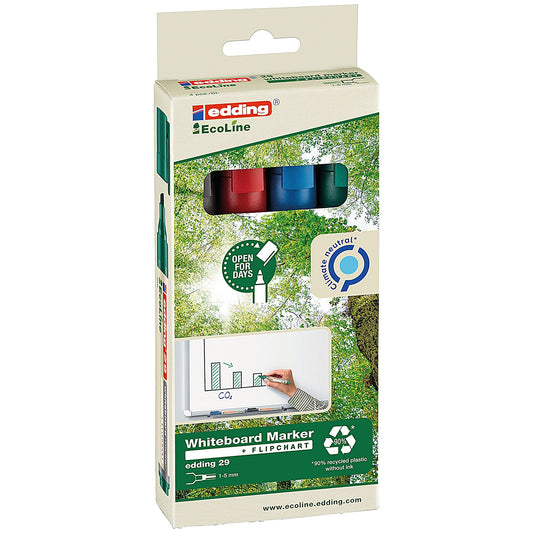 Edding 29 EcoLine Whiteboard Marker, Assorted, Pack of 4