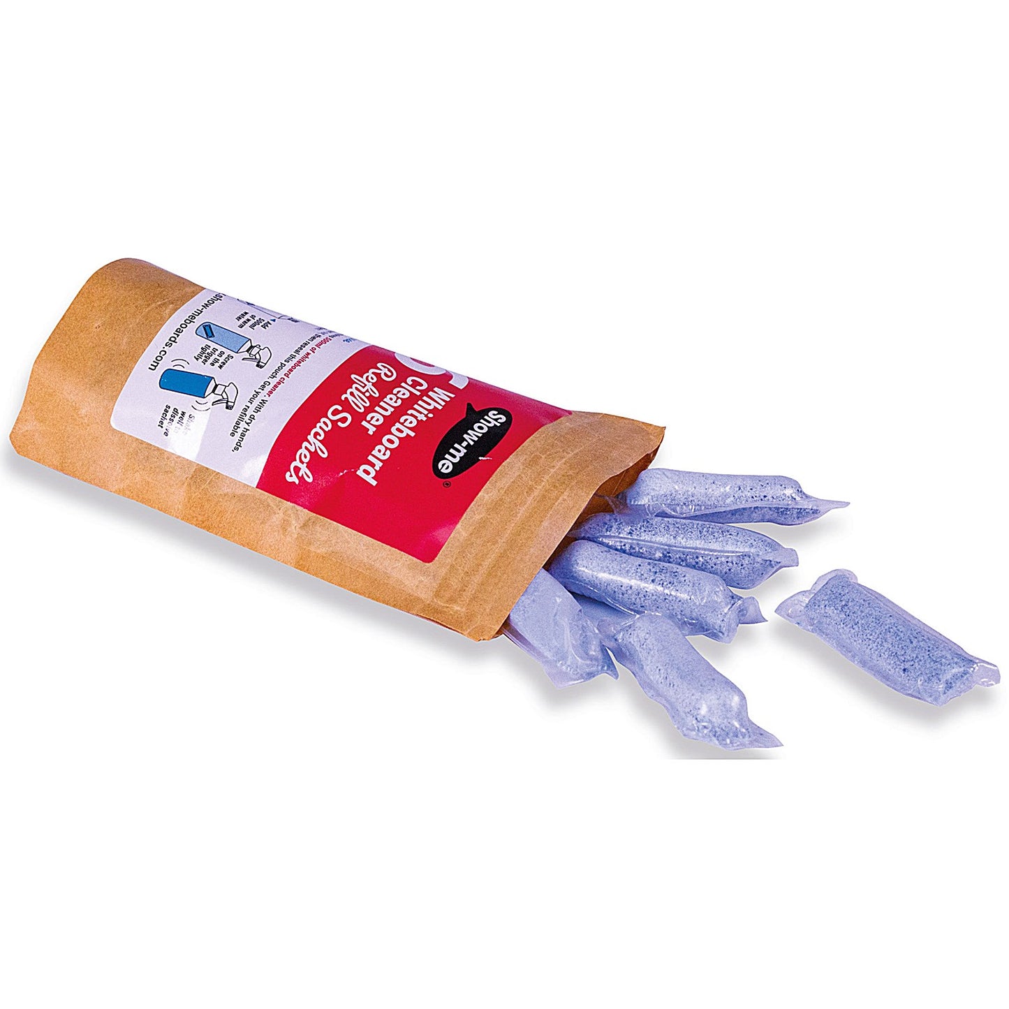 Show-Me Whiteboard Cleaner Refill Sachets, Pack of 6