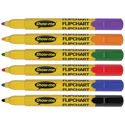 Show-me Flipchart Markers, Assorted, Pack of 48