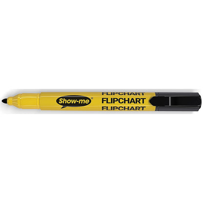Show-me Flipchart Markers, Black, Pack of 10