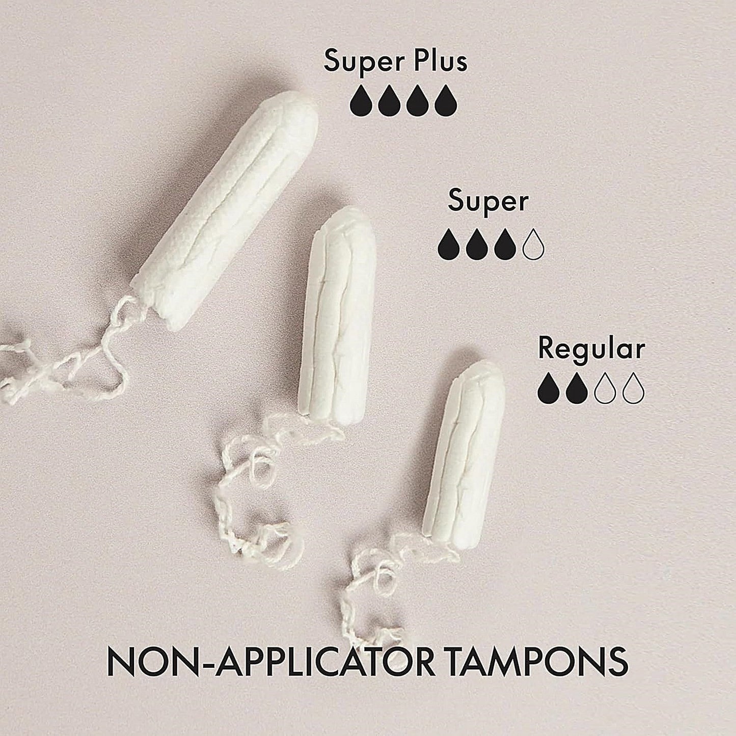 Grace and Green Organic Cotton Non Applicator Tampons, Super, Pack of 18