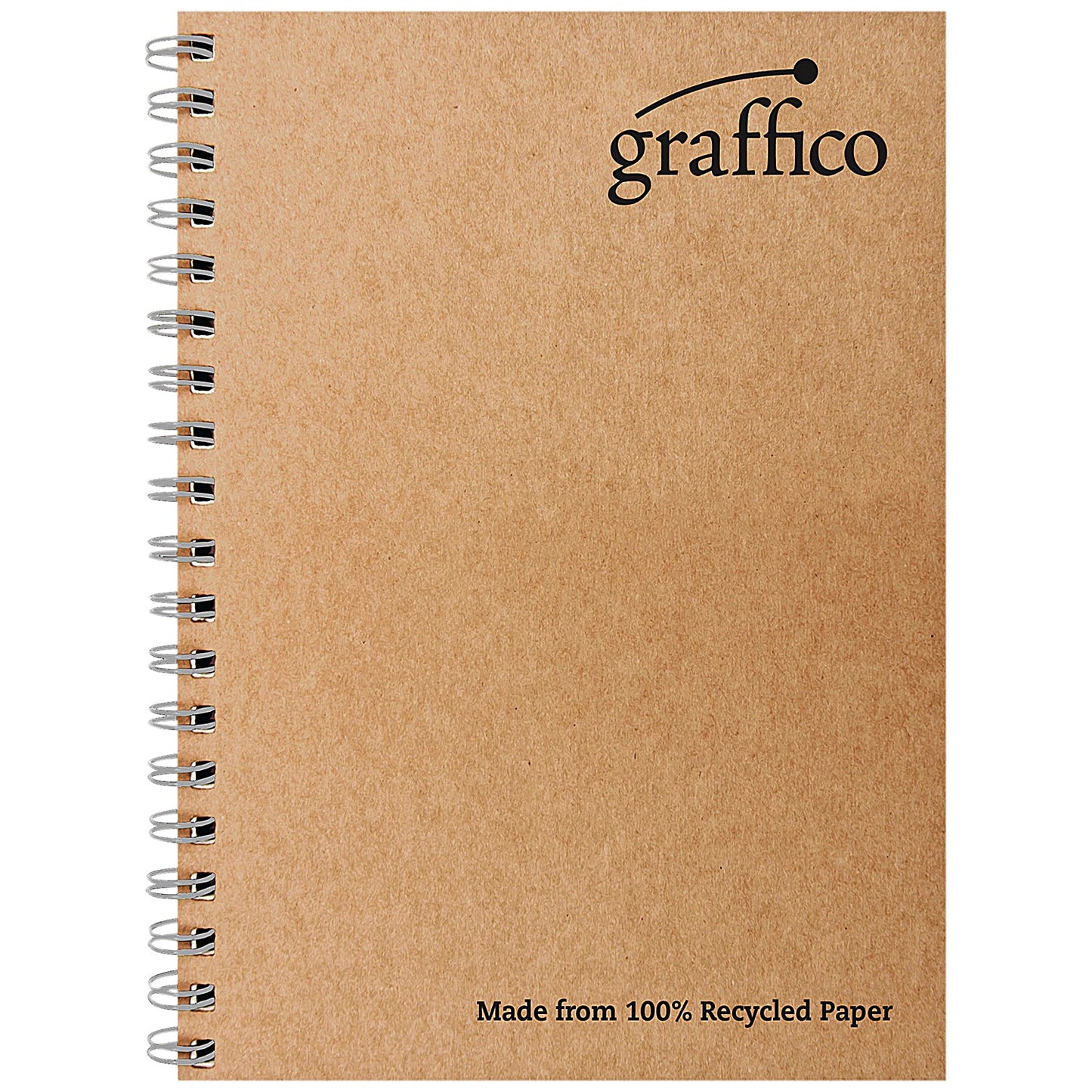 Graffico Recycled Wirebound Notebook, A4, Ruled, 160 Pages, Brown, Pack of 10