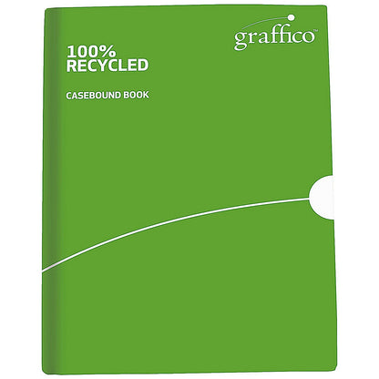 Graffico Recycled Casebound Notebook, A5, Ruled, 160 Pages, Green