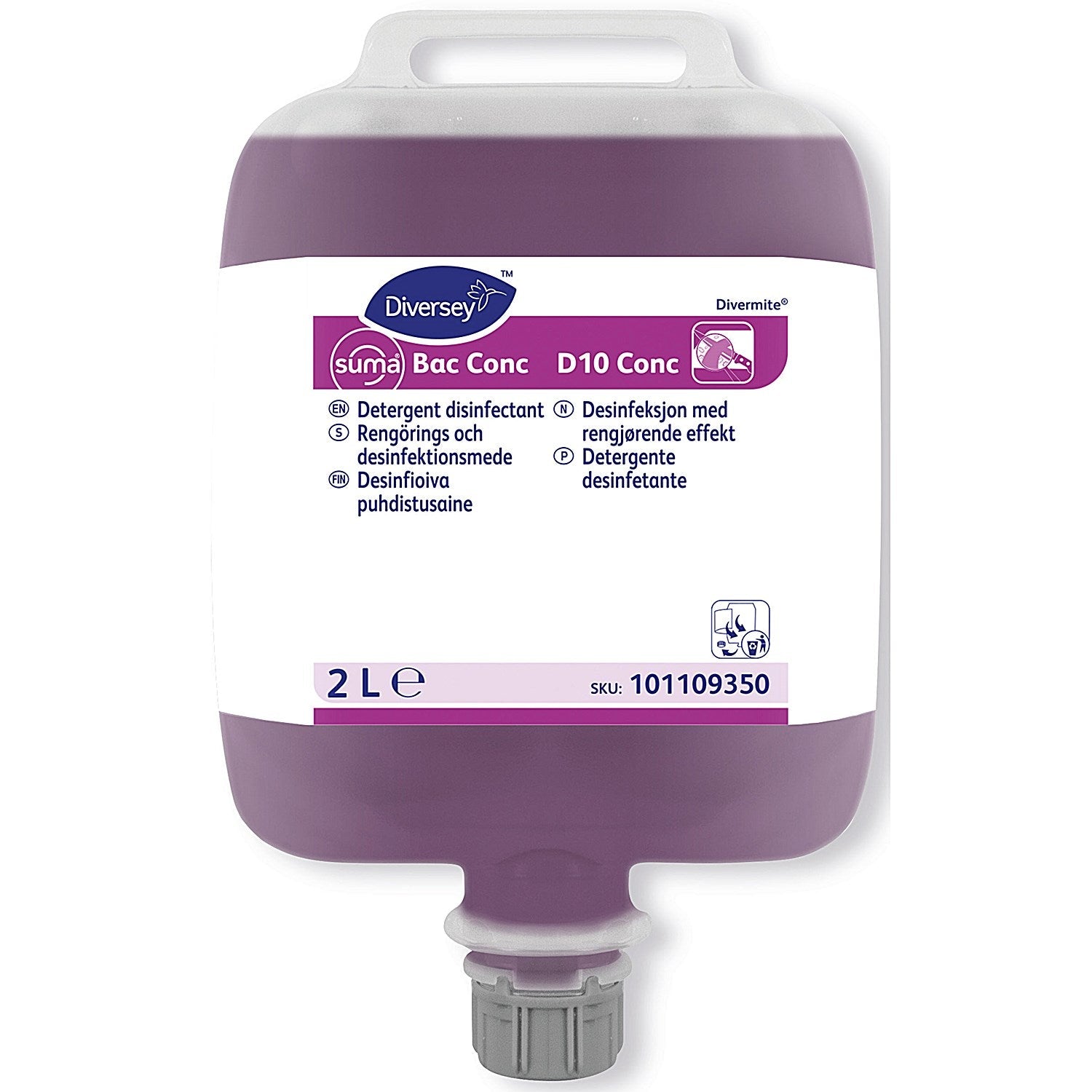 Suma Bac Conc D10 Concentrated Detergent Disinfectant 2L (Pack of 3) Easy2Order : EO85365
