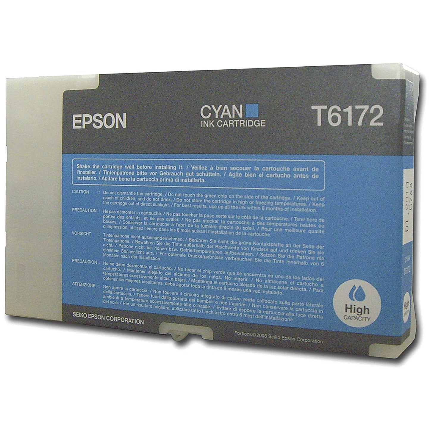 Epson T6172 Cyan High Yield Inkjet Cartridge