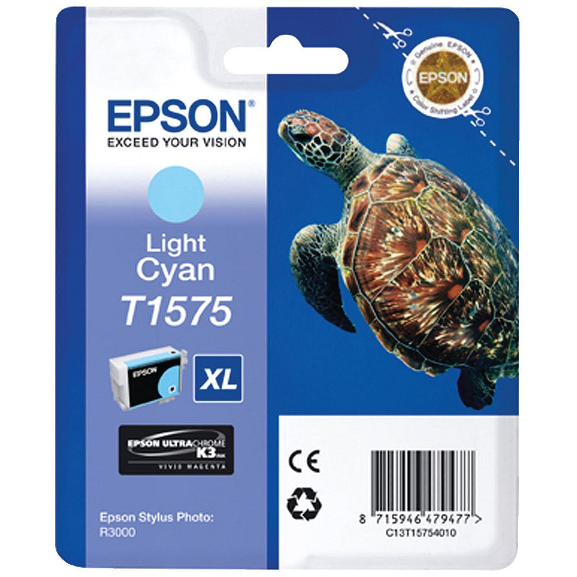 Epson T1575 Turtle UltraChrome Ink Cartridge High Yield Light Cyan C13T15754010