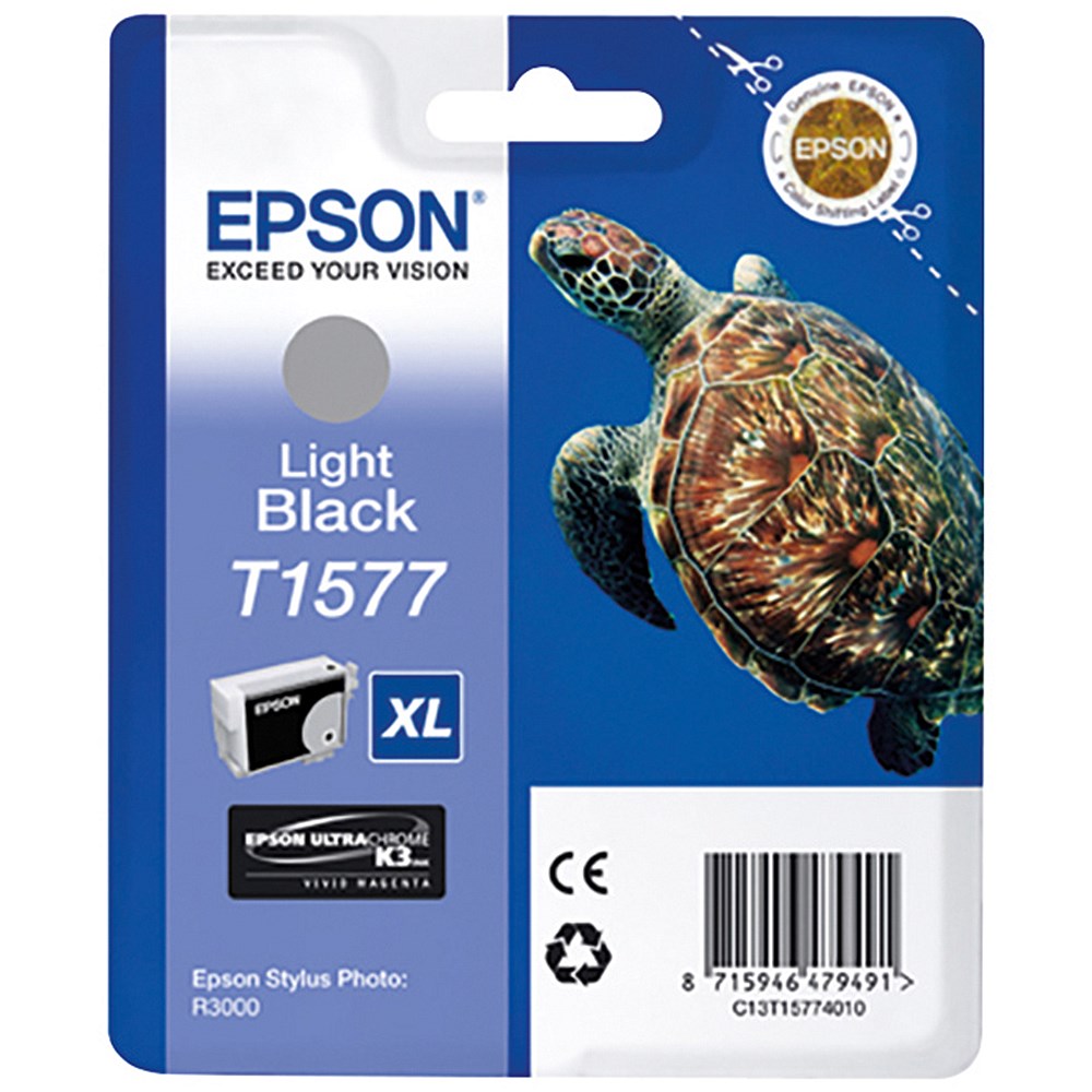 Epson T1577 Turtle Light Black XL Inkjet Cartridge