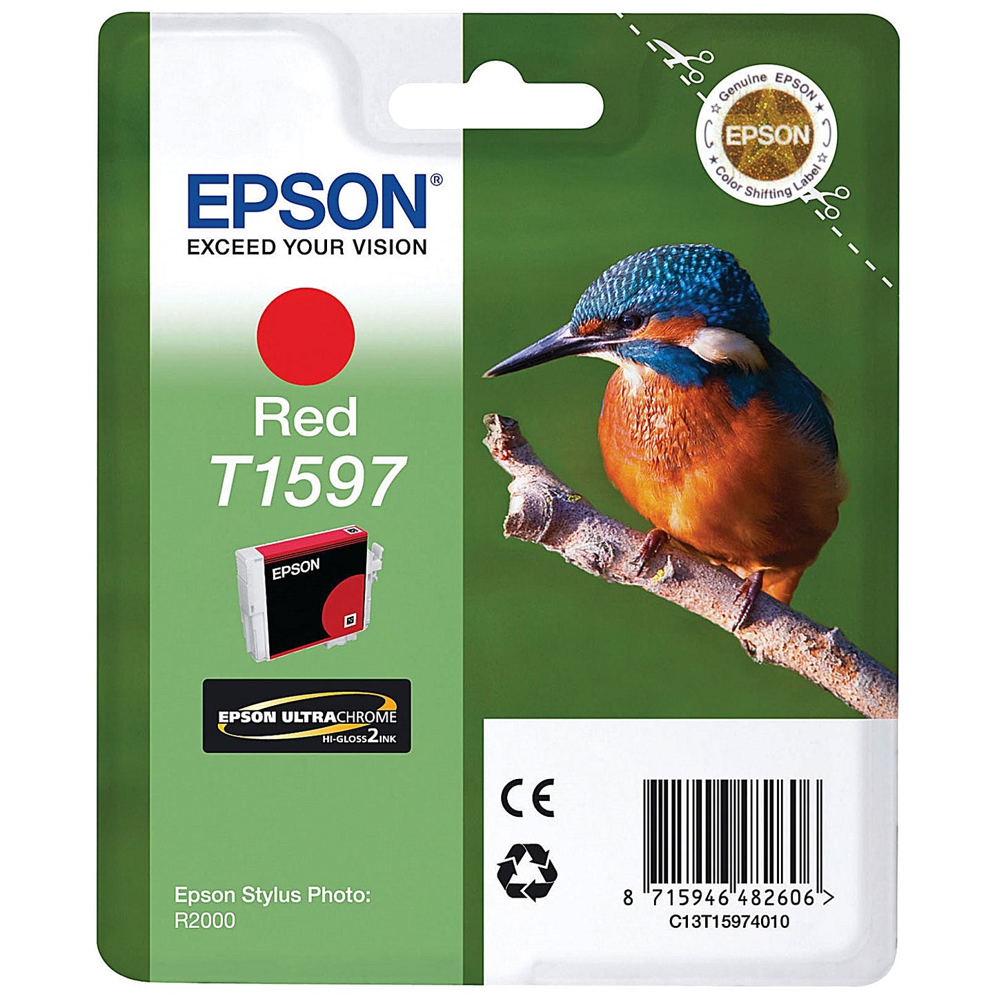 Epson T1597 Red UltraChrome Inkjet Cartridge