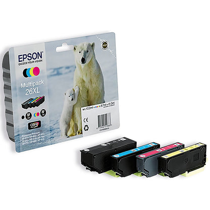Epson 26XL High Yield Inkjet Cartridge Multipack - Black, Cyan, Magenta and Yellow (4 Cartridges)