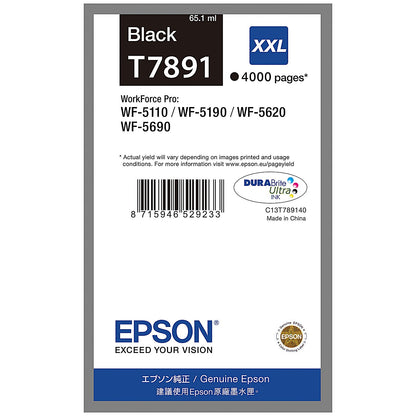 Epson T7891 DURABrite Ultra Ink Cartridge Extra High Yield Black C13T789140