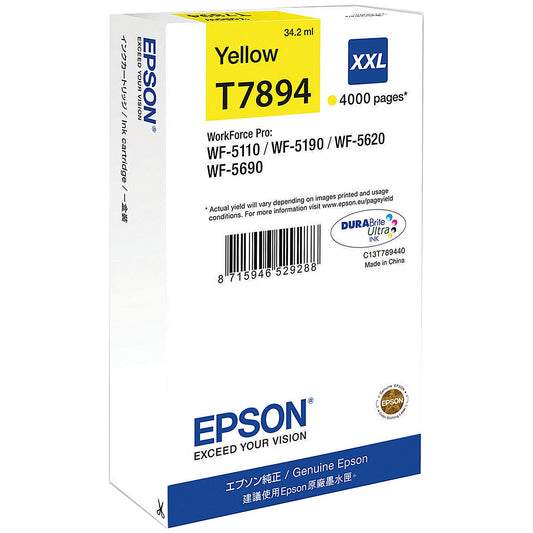 Epson T7894 DURABrite Ultra Ink Cartridge Extra High Yield Yellow C13T789440
