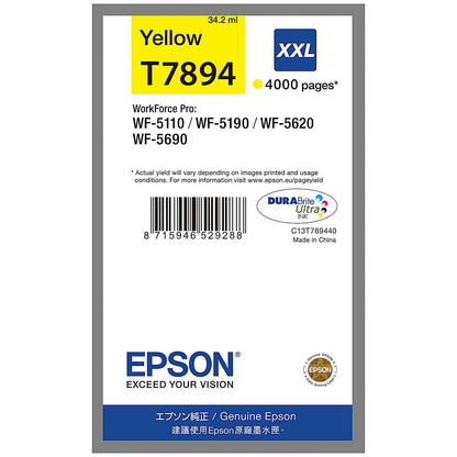 Epson T7894 DURABrite Ultra Ink Cartridge Extra High Yield Yellow C13T789440