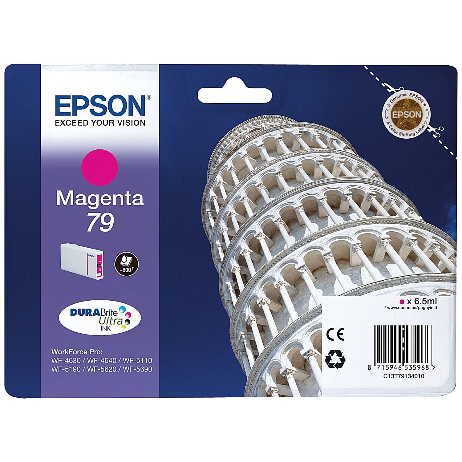 Epson 79 Tower of Pisa DURABrite Ultra Ink Cartridge Magenta C13T79134010 Easy2Order : EP53596