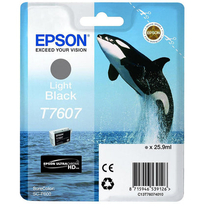 Epson T7607 Killer Whale Light Black Inkjet Cartridge