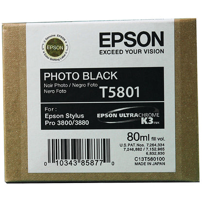 Epson T5801 Photo Black Inkjet Cartridge C13T580100, T5801