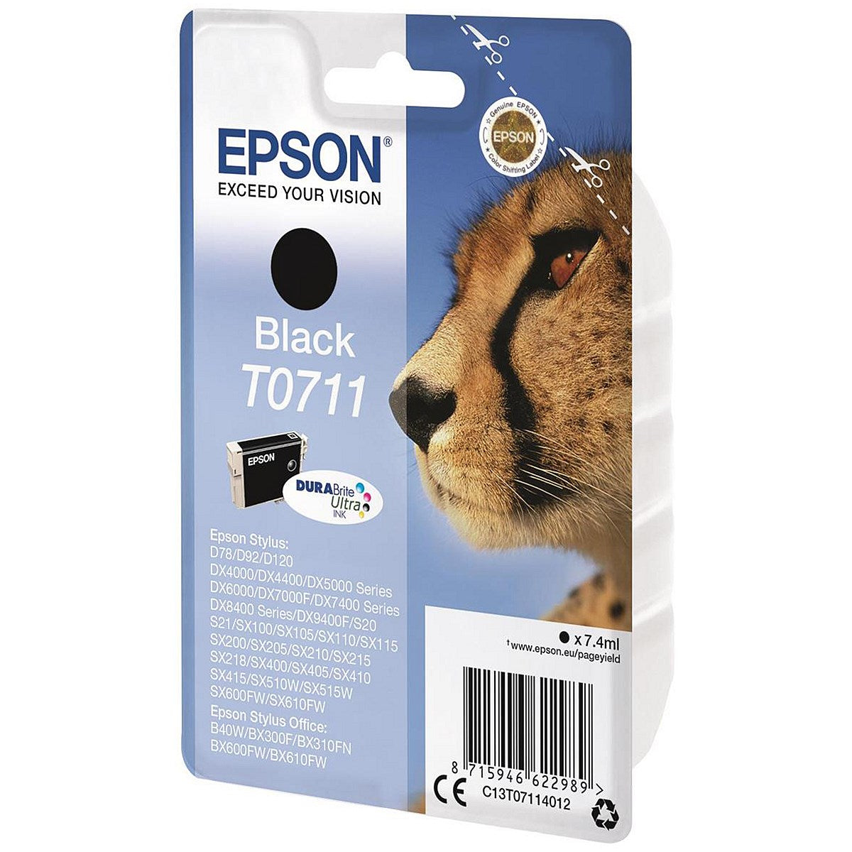 Epson T0711 Black DURABrite Inkjet Cartridge