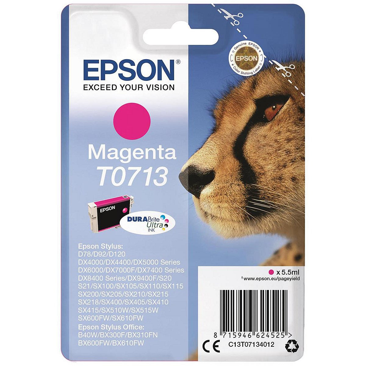 Epson T0713 Magenta DURABrite Inkjet Cartridge