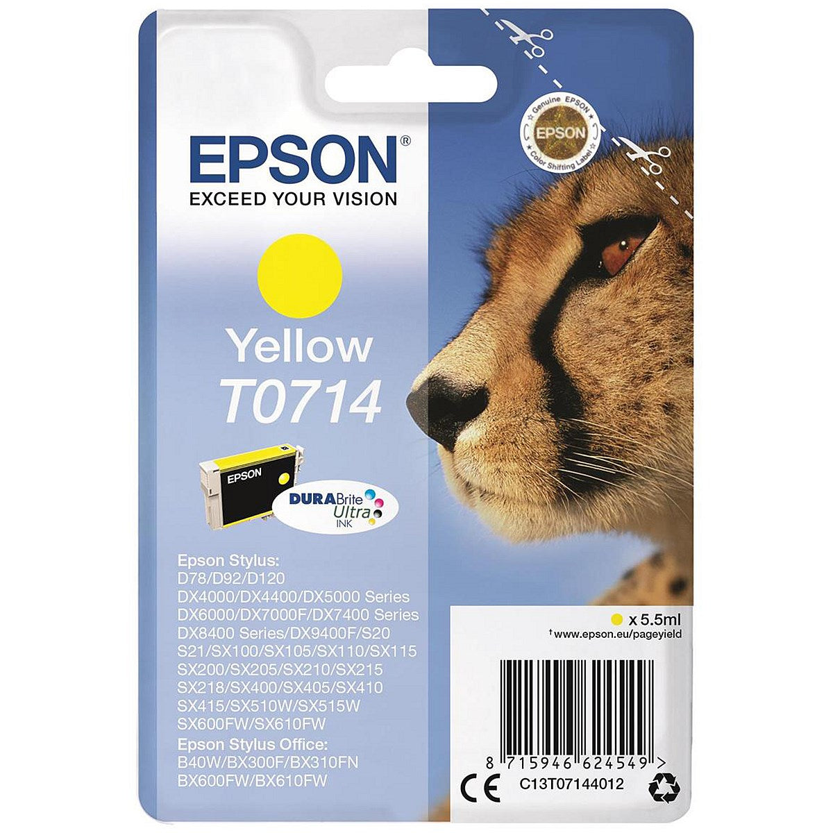 Epson T0714 Yellow DURABrite Inkjet Cartridge