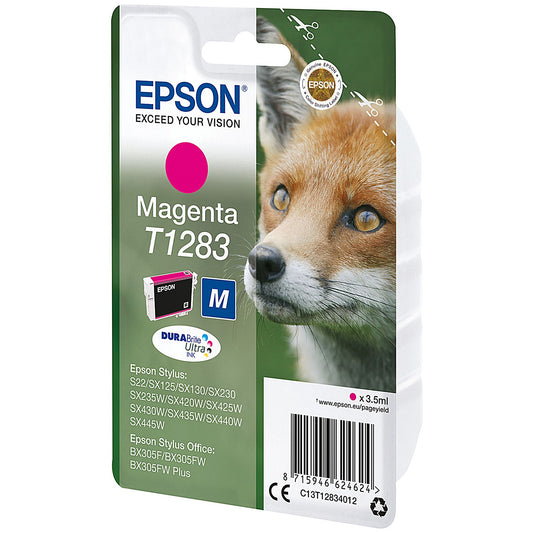 Epson T1283 Fox DURABrite Ultra Ink Cartridge Magenta C13T12834012