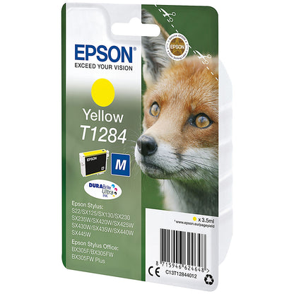 Epson T1284 Fox DURABrite Ultra Ink Cartridge Yellow C13T12844012
