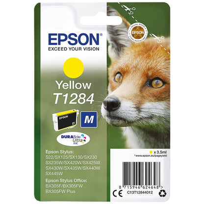 Epson T1284 Fox DURABrite Ultra Ink Cartridge Yellow C13T12844012