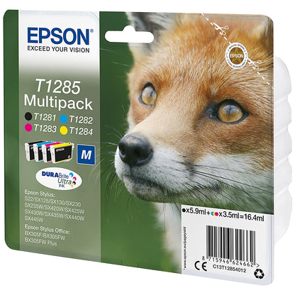 Epson T1285 Fox DURABrite Ultra Ink Cartridge CMYK Multipack C13T12854012