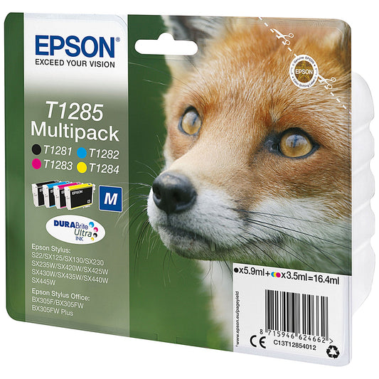 Epson T1285 Fox DURABrite Ultra Ink Cartridge CMYK Multipack C13T12854012