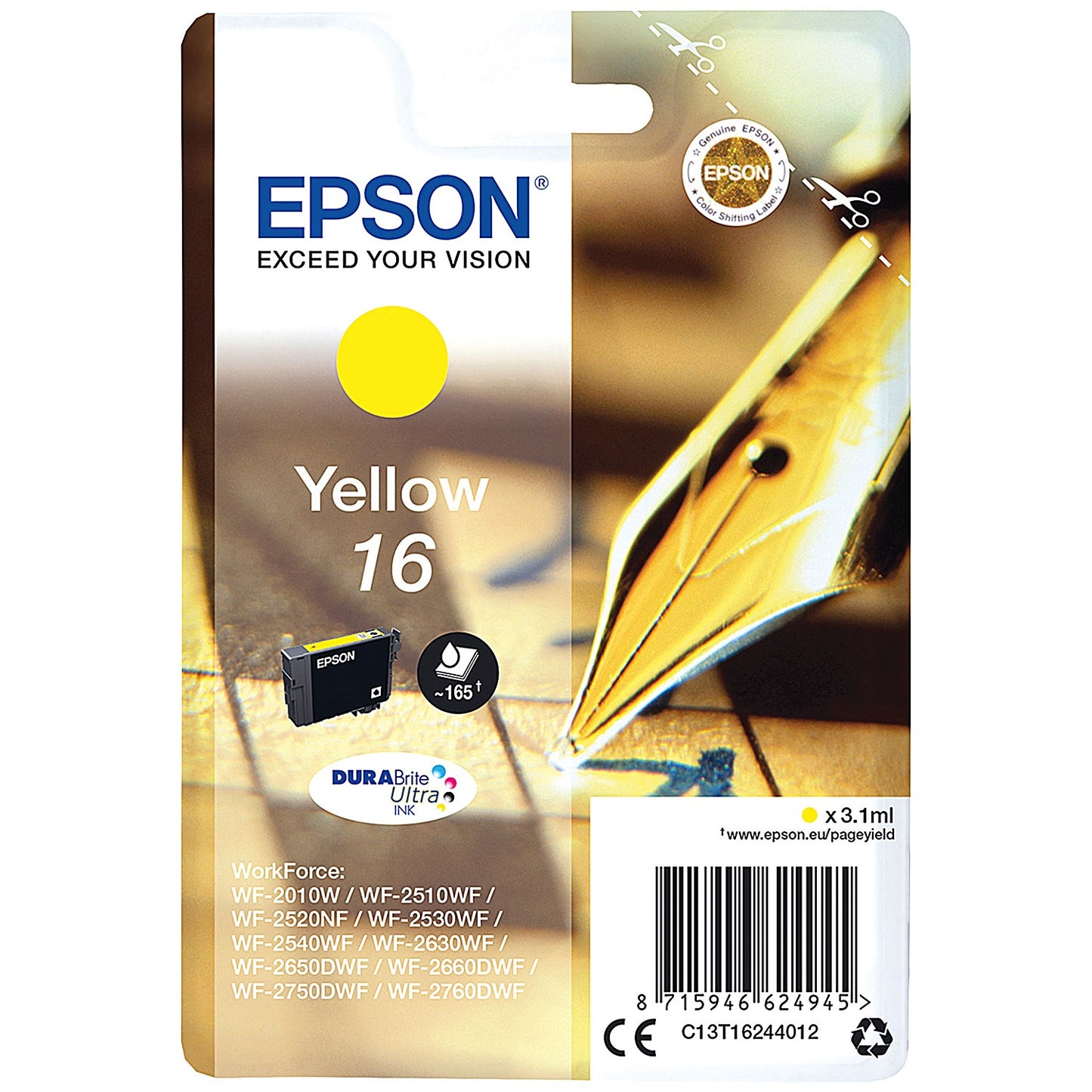 Epson 16 Yellow Inkjet Cartridge