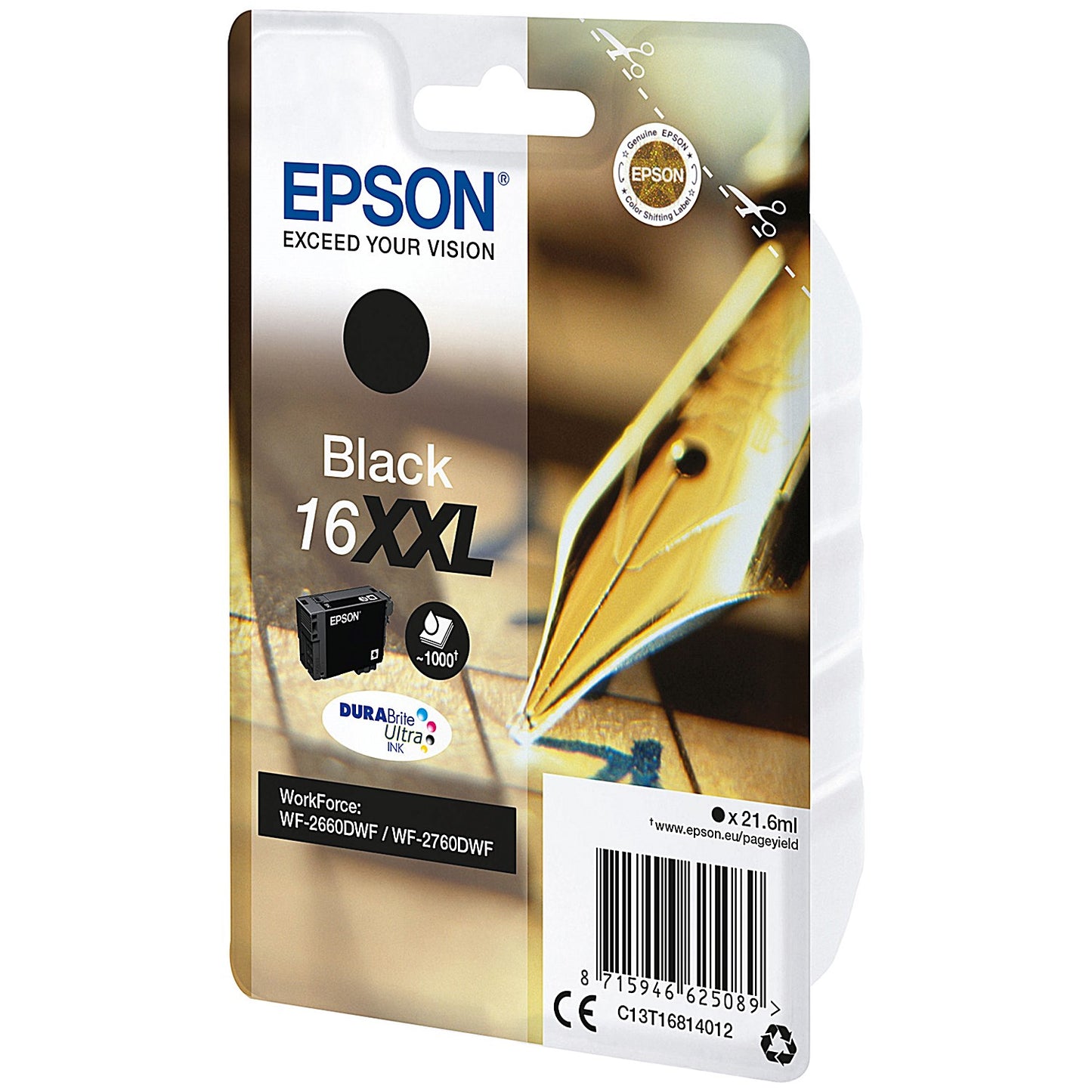 Epson 16XXL Pen and Crossword DURABrite Ultra Ink Cartridge Extra High Yield Black C13T16814012