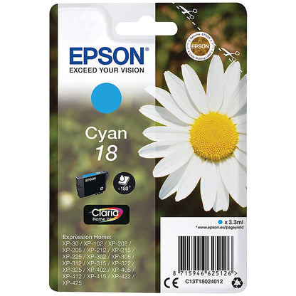 Epson 18 Daisy Claria Home Ink Cartridge Cyan C13T18024012