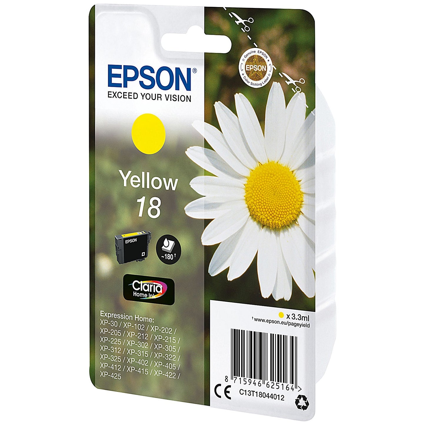 Epson 18 Daisy Claria Home Ink Cartridge Yellow C13T18044012